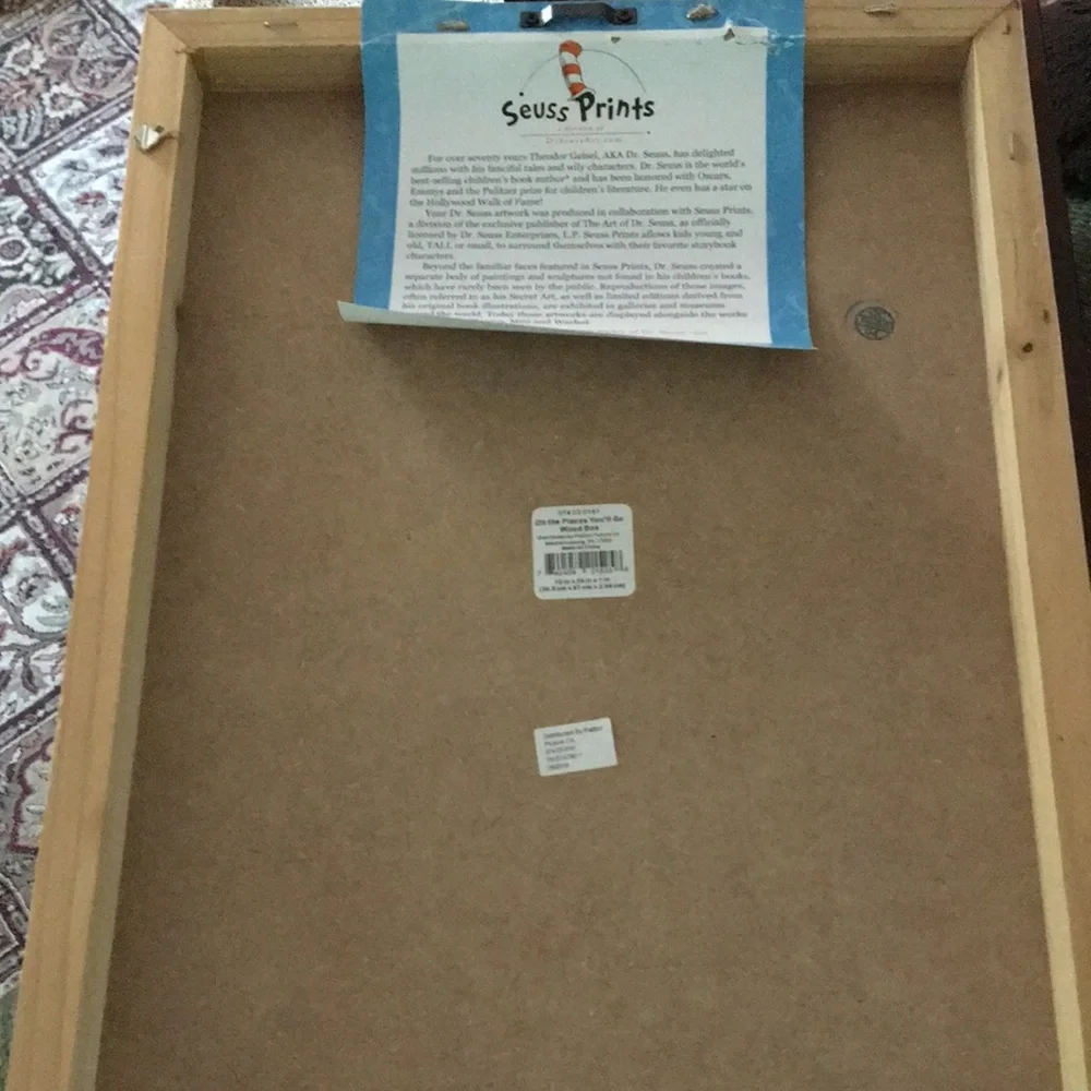 Dr Suess All the Places You’ll Go Wood Box Picture official Suess Prints EUC